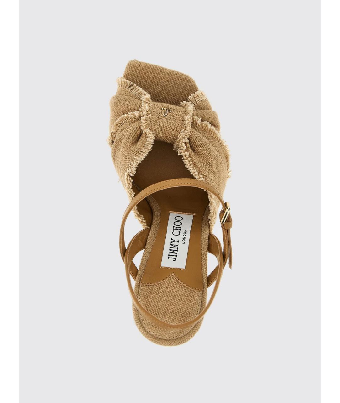 JIMMY CHOO Бежевые босоножки, фото 4