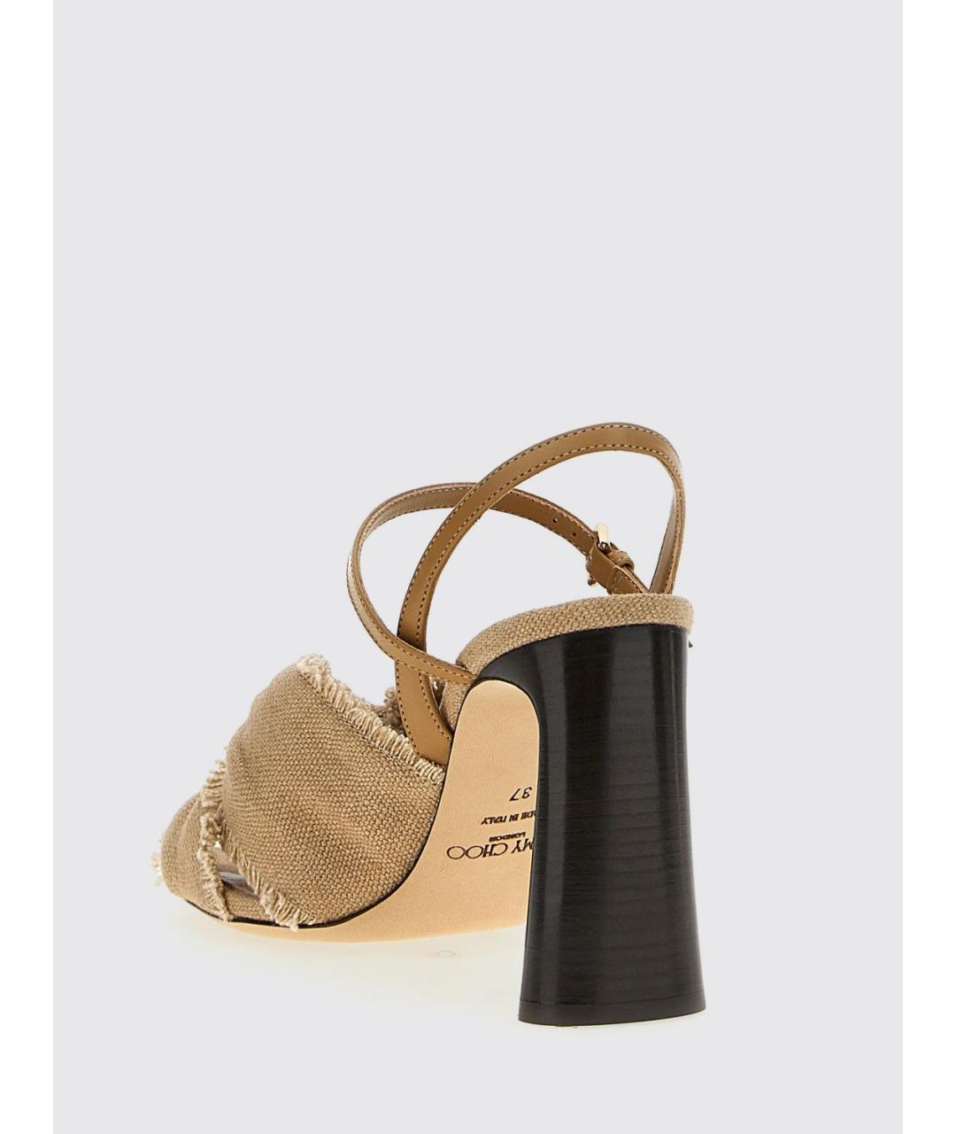 JIMMY CHOO Бежевые босоножки, фото 3