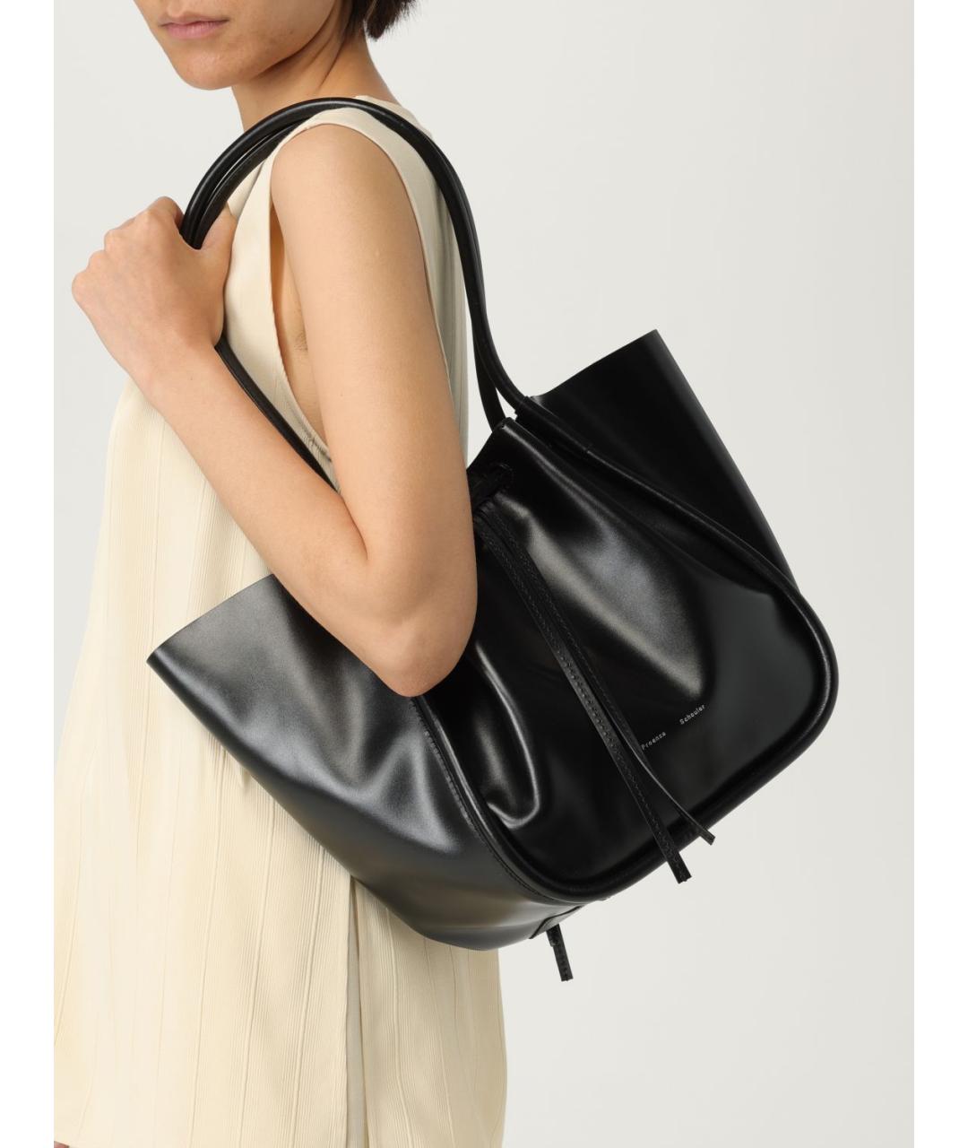 PROENZA SCHOULER Черная кожаная сумка тоут, фото 2