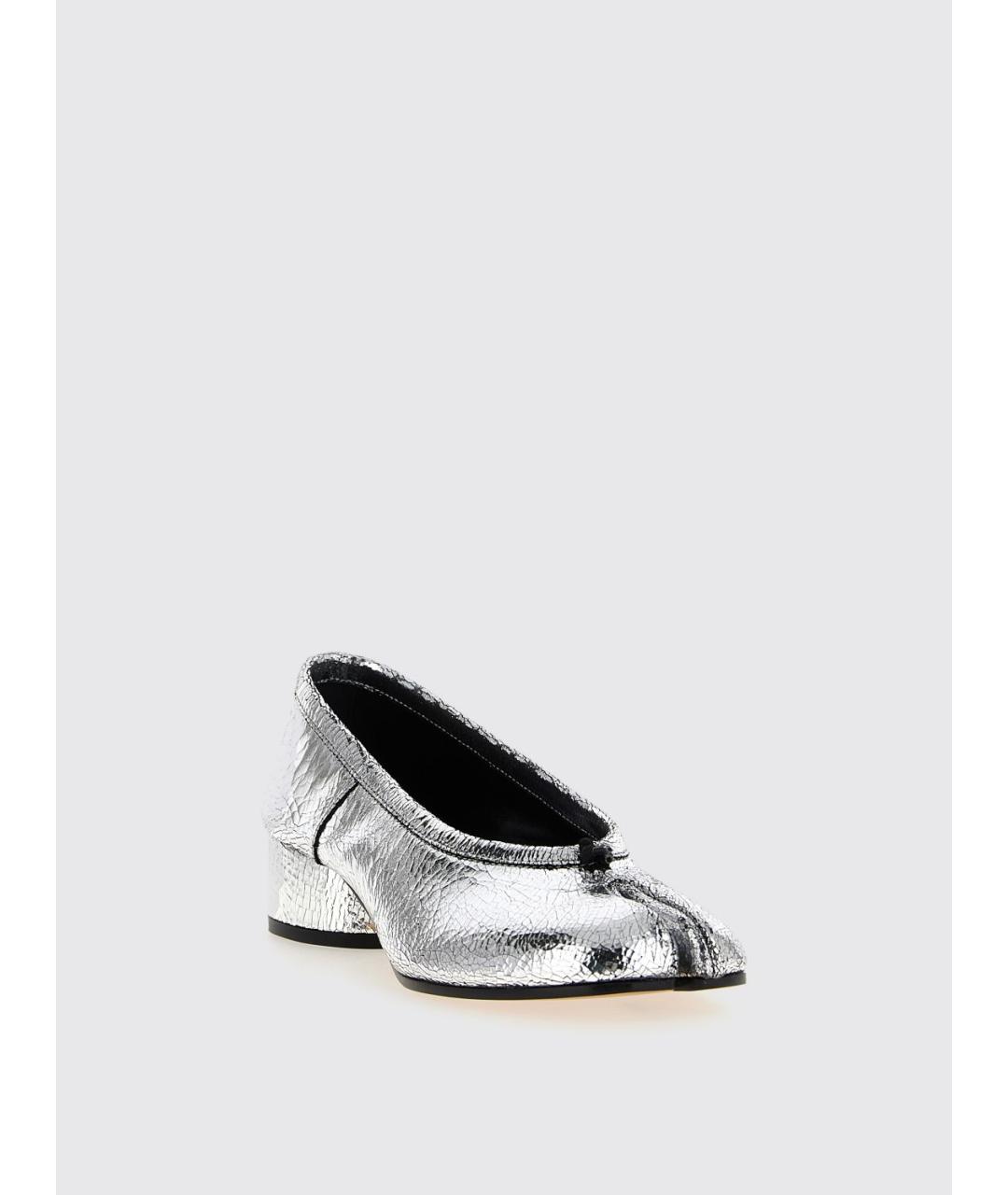 MAISON MARGIELA Серебряные кожаные туфли, фото 2