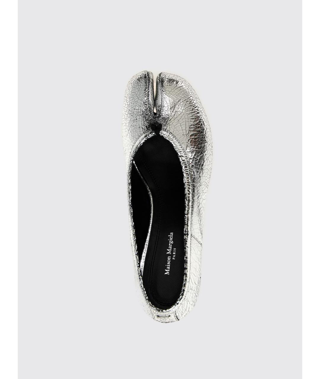 MAISON MARGIELA Серебряные кожаные туфли, фото 4