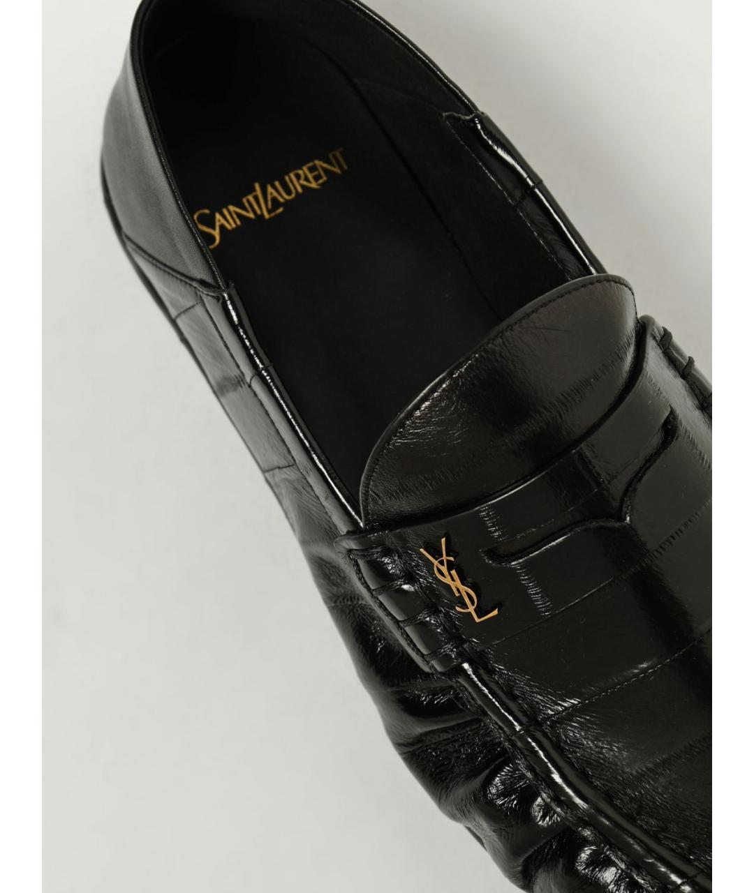SAINT LAURENT Черные кожаные лоферы, фото 4
