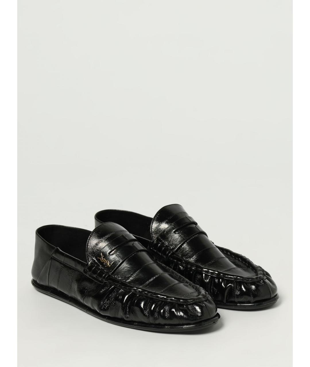 SAINT LAURENT Черные кожаные лоферы, фото 2