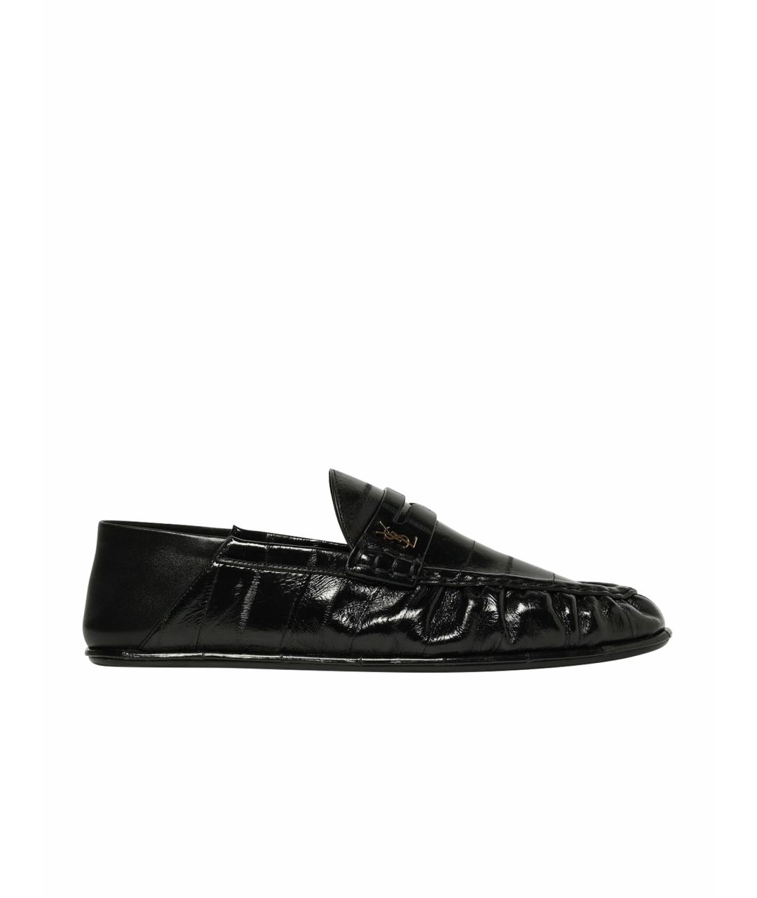 SAINT LAURENT Черные кожаные лоферы, фото 1