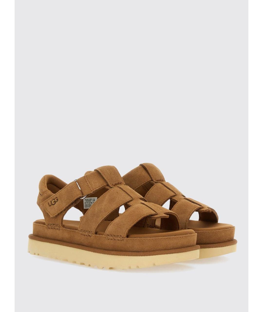 UGG AUSTRALIA Коричневые замшевые сандалии, фото 2