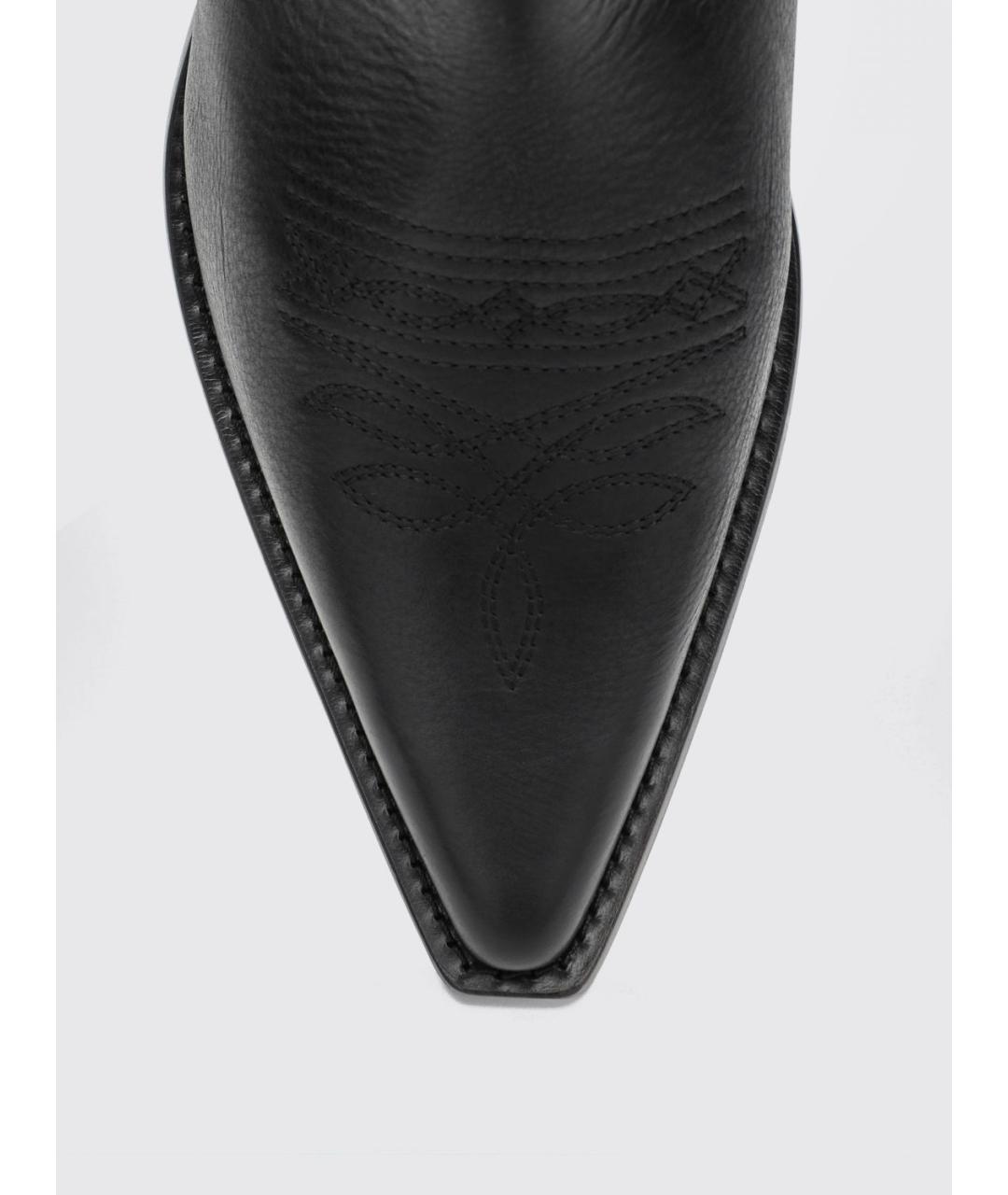 MM6 MAISON MARGIELA Черные кожаные высокие ботинки, фото 3