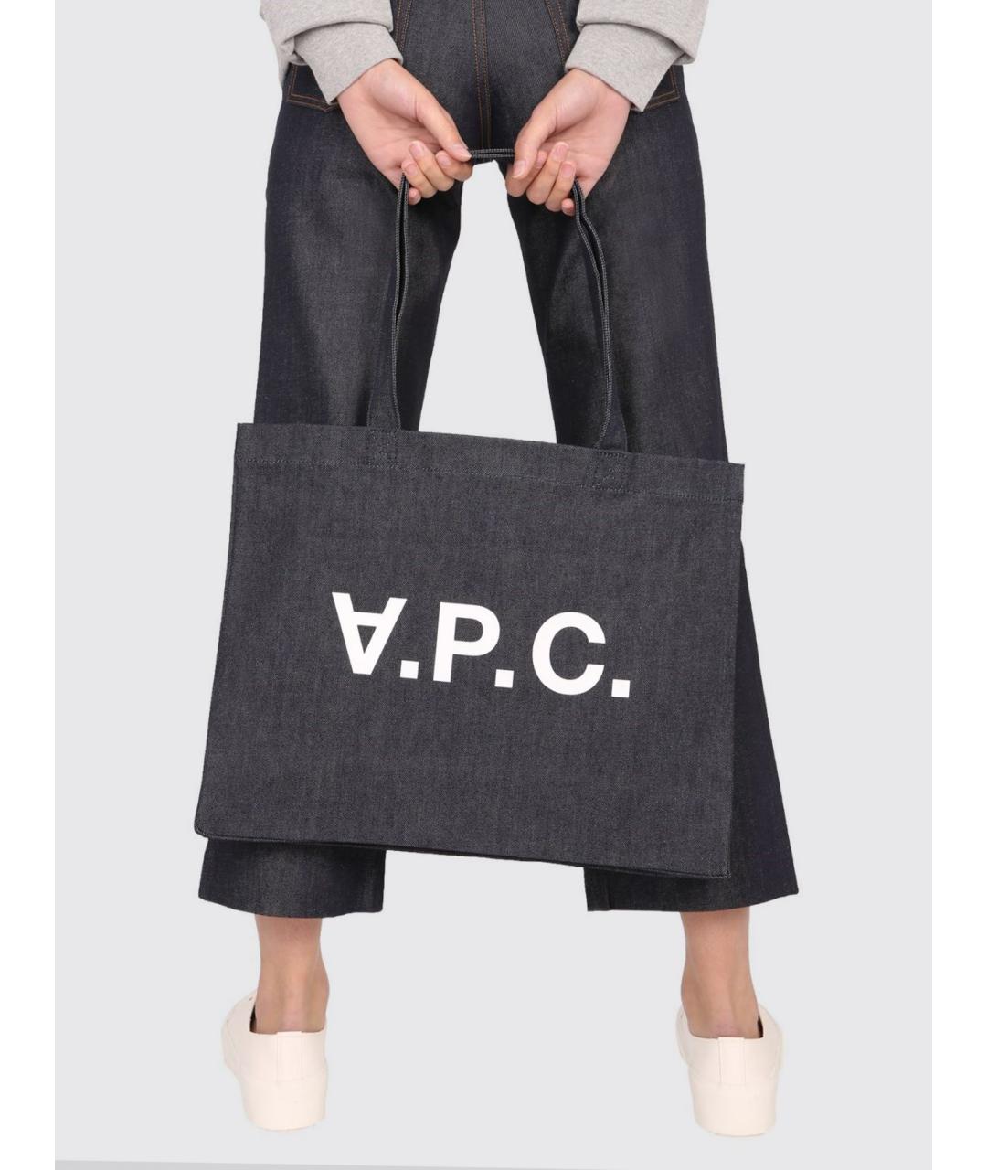 A.P.C. Антрацитовая сумка тоут, фото 3