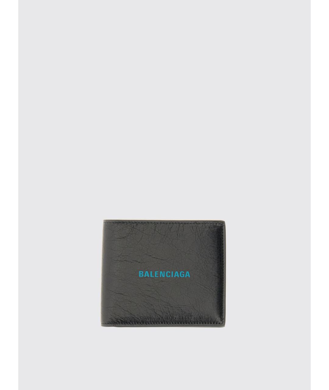 BALENCIAGA Черный кожаный кошелек, фото 4