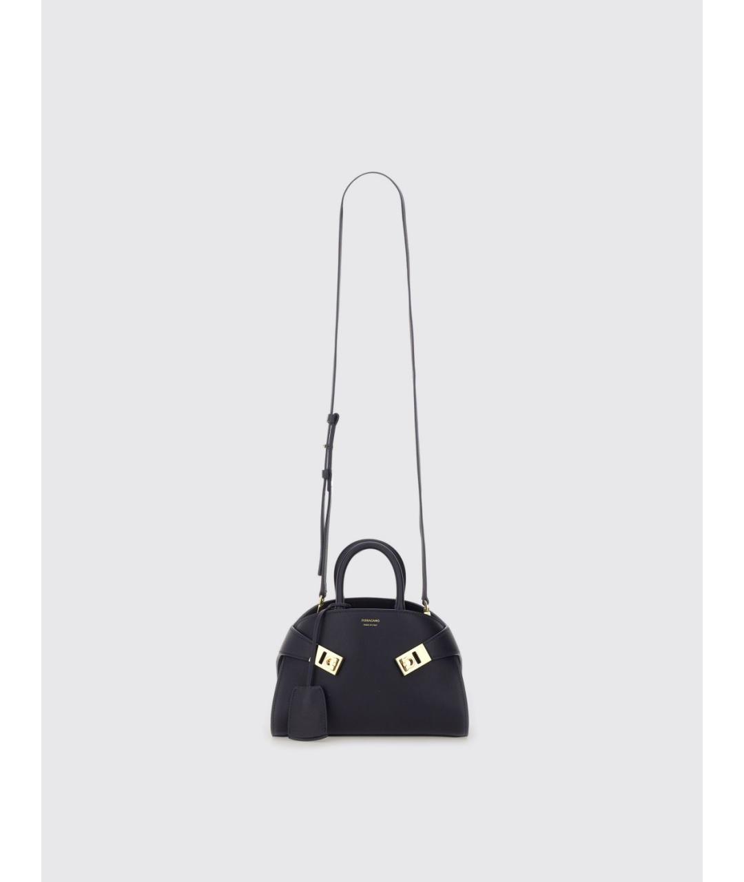 FERRAGAMO Синяя кожаная сумка тоут, фото 3