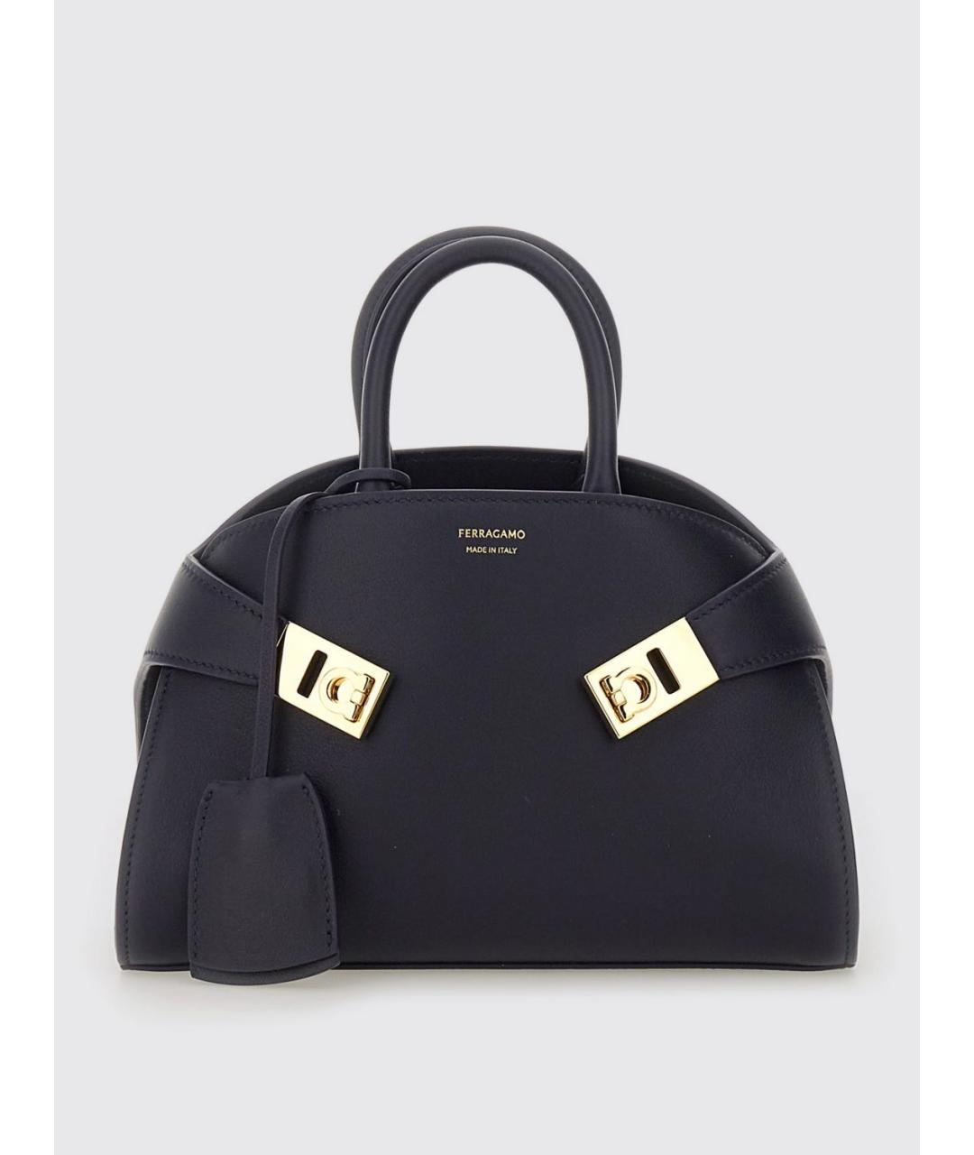 FERRAGAMO Синяя кожаная сумка тоут, фото 5