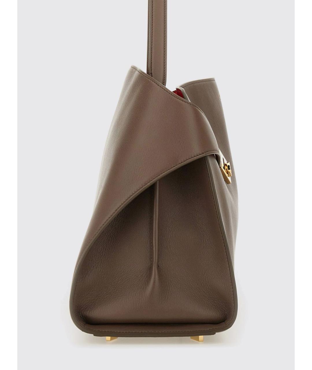 FERRAGAMO Коричневая кожаная сумка через плечо, фото 3