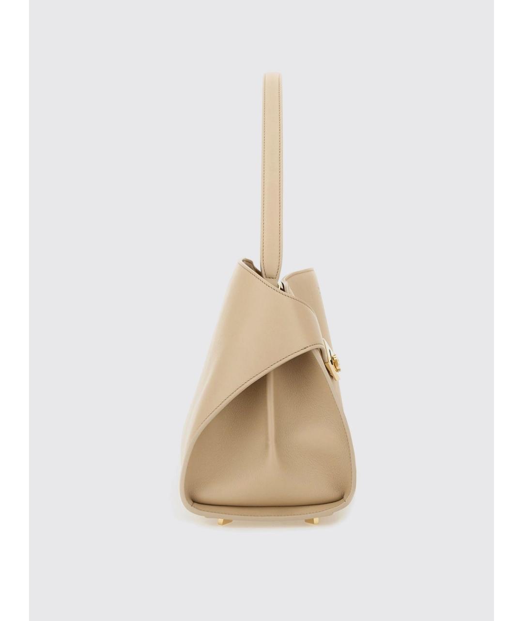 FERRAGAMO Бежевая кожаная сумка через плечо, фото 3
