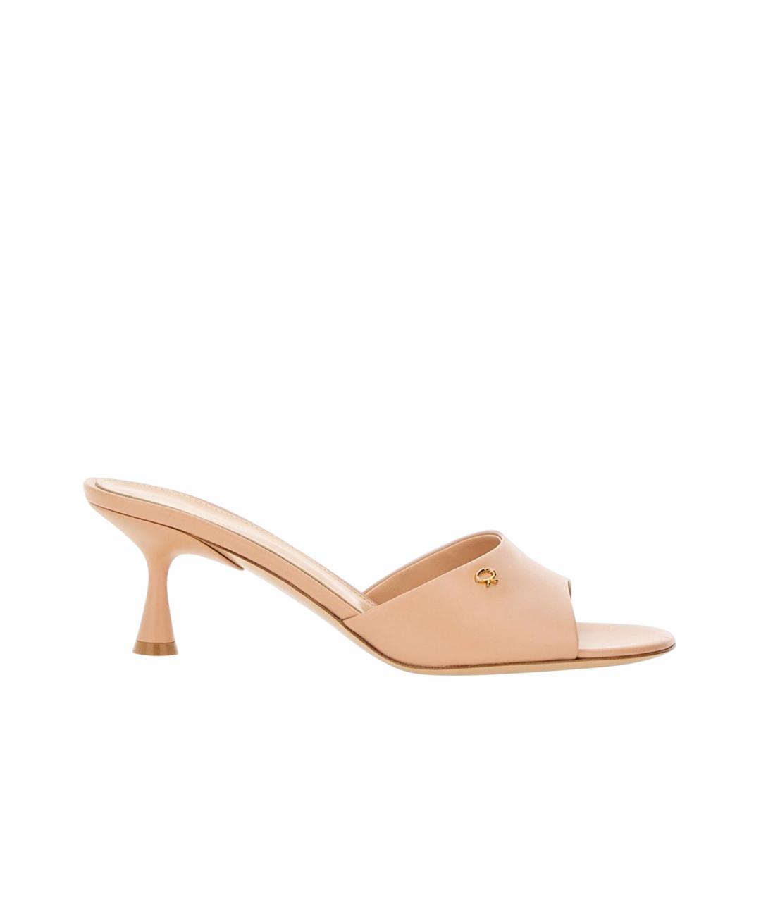 GIANVITO ROSSI Бежевые кожаные мюли, фото 1