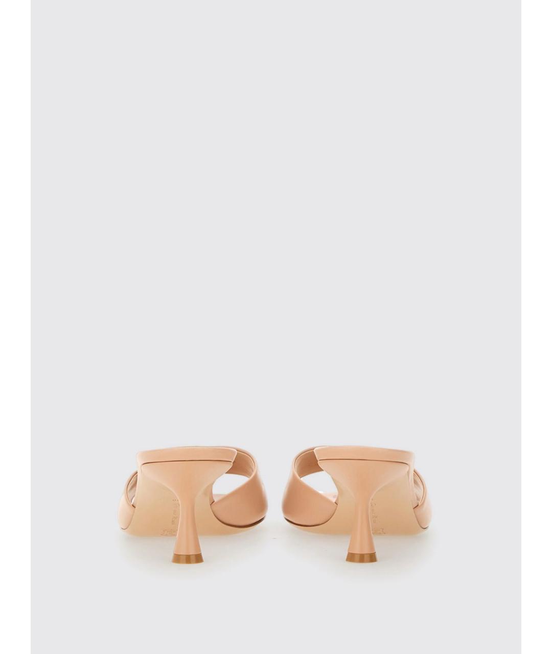 GIANVITO ROSSI Бежевые кожаные мюли, фото 3