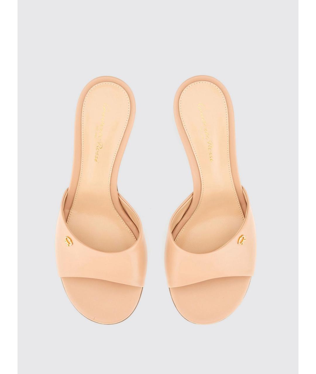 GIANVITO ROSSI Бежевые кожаные мюли, фото 4