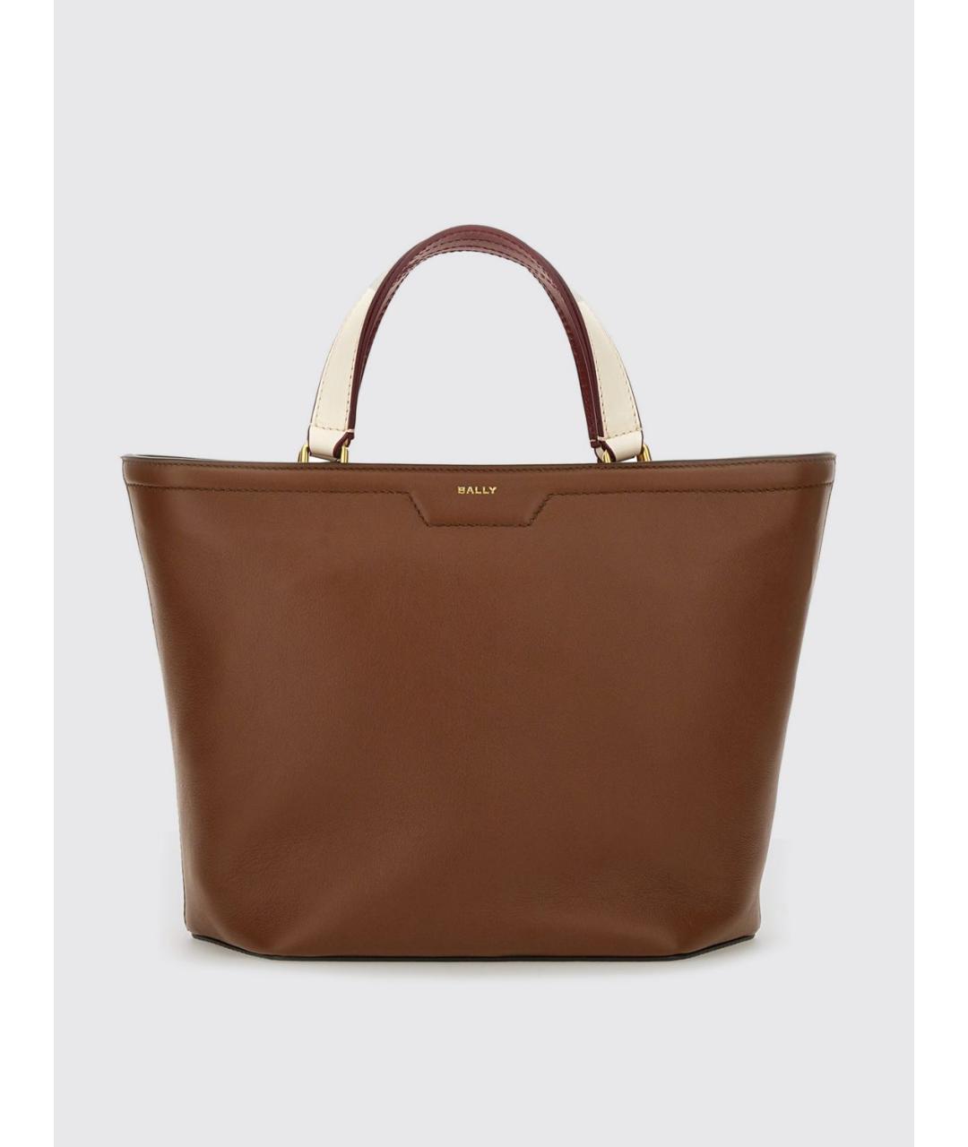BALLY Коричневая кожаная сумка тоут, фото 5