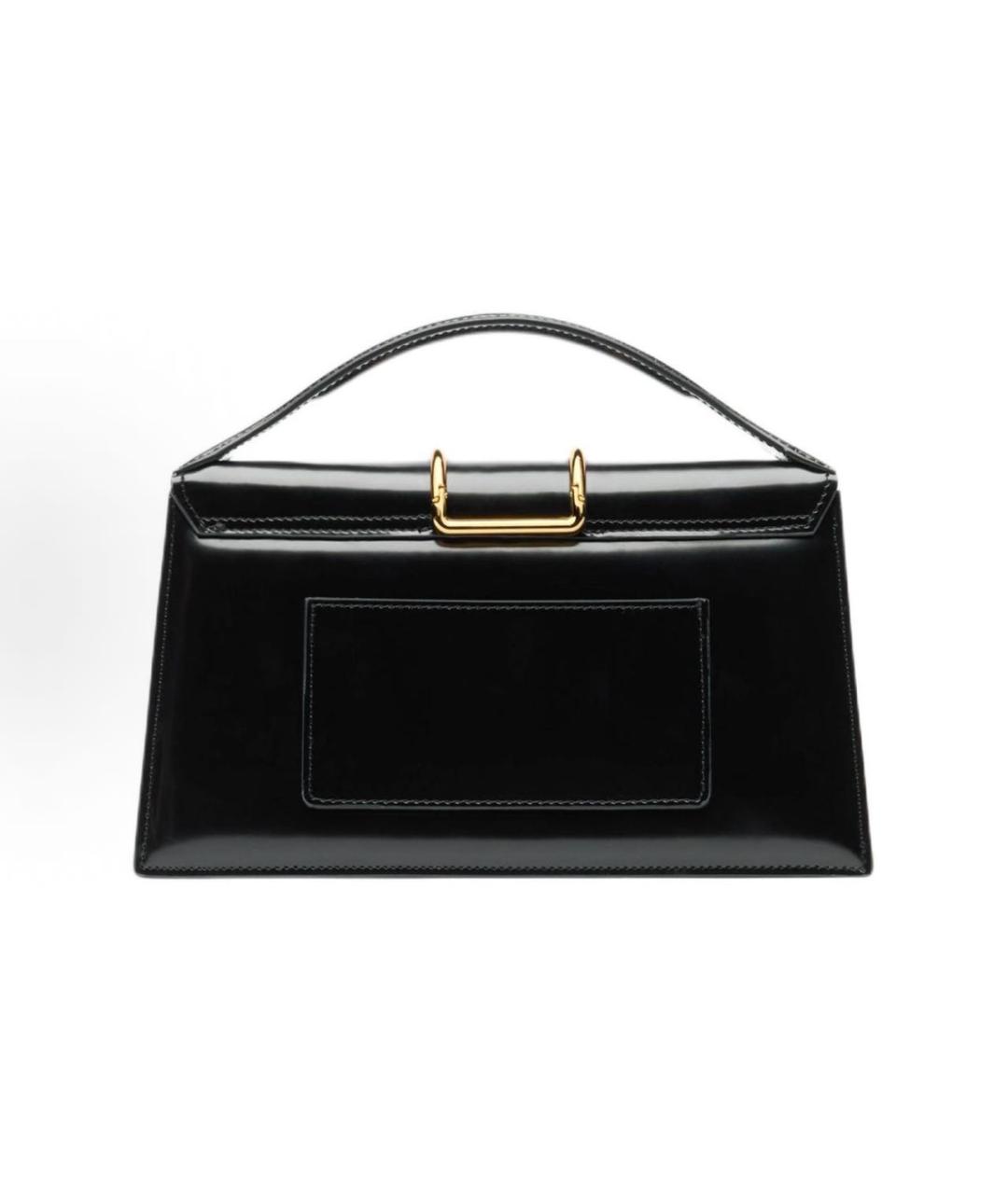 JACQUEMUS Черная сумка через плечо из лакированной кожи, фото 3