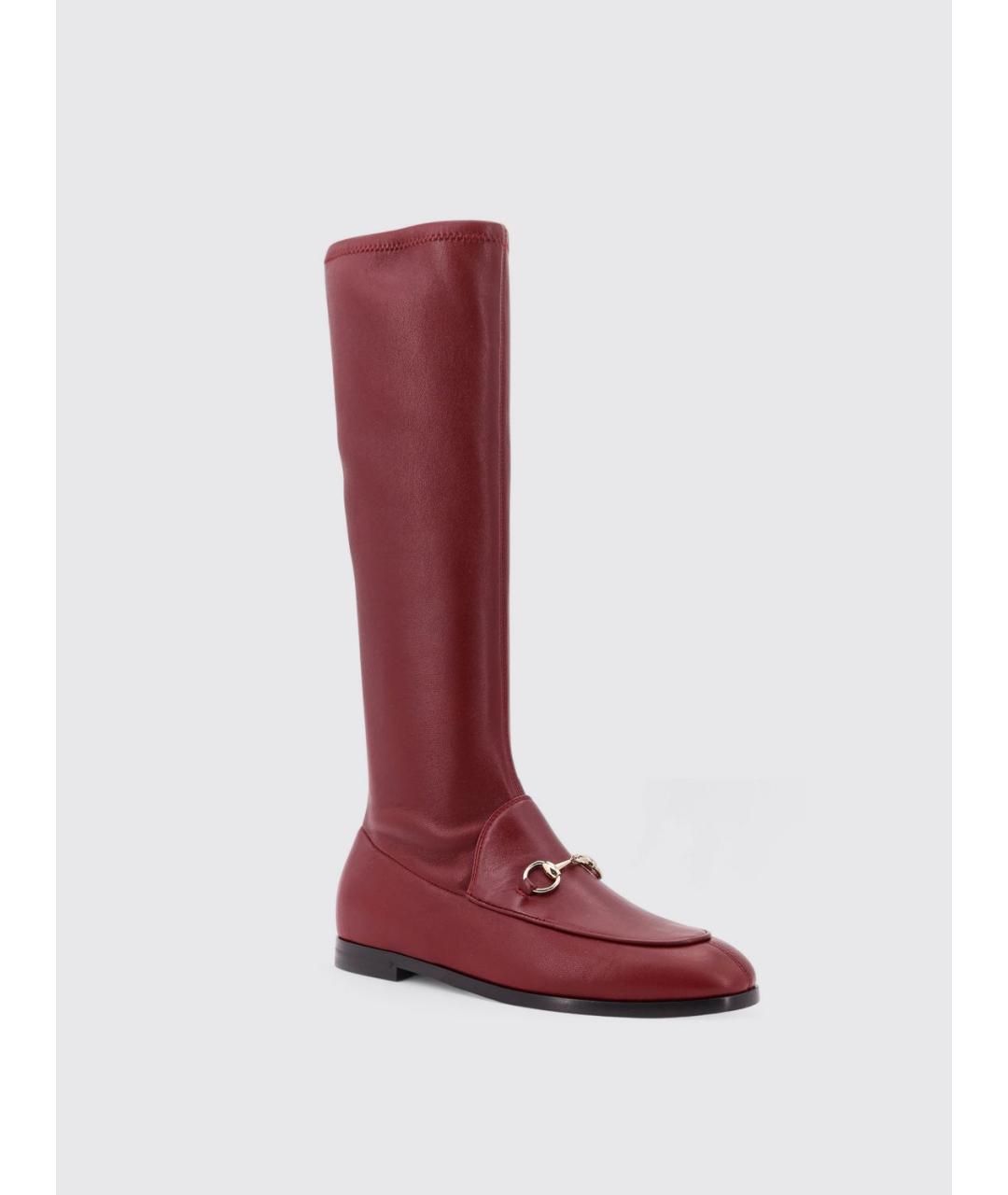 GUCCI Красные кожаные сапоги, фото 2