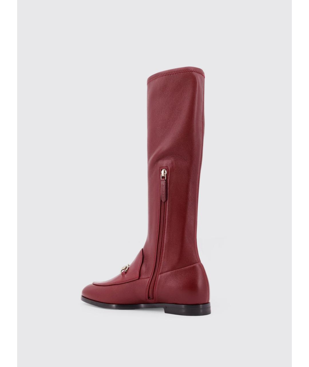 GUCCI Красные кожаные сапоги, фото 3