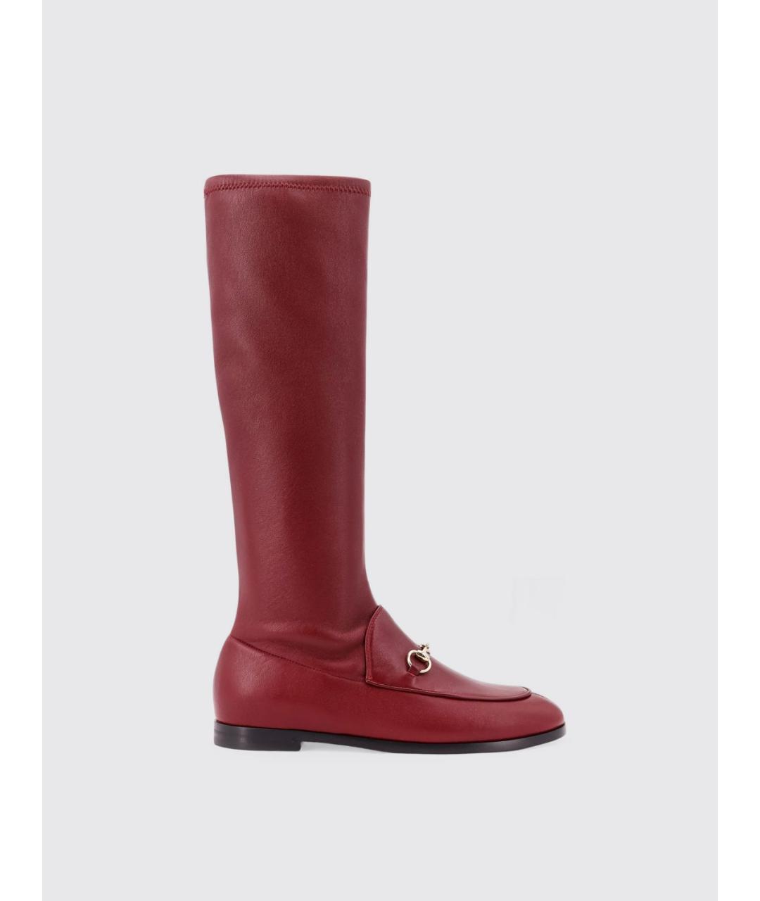 GUCCI Красные кожаные сапоги, фото 4