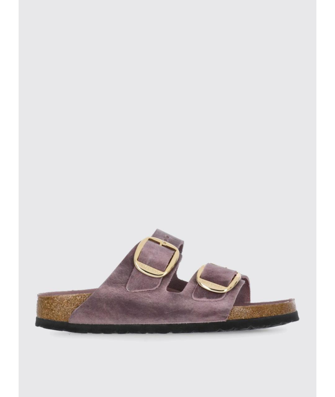 BIRKENSTOCK Фиолетовые кожаные шлепанцы, фото 5
