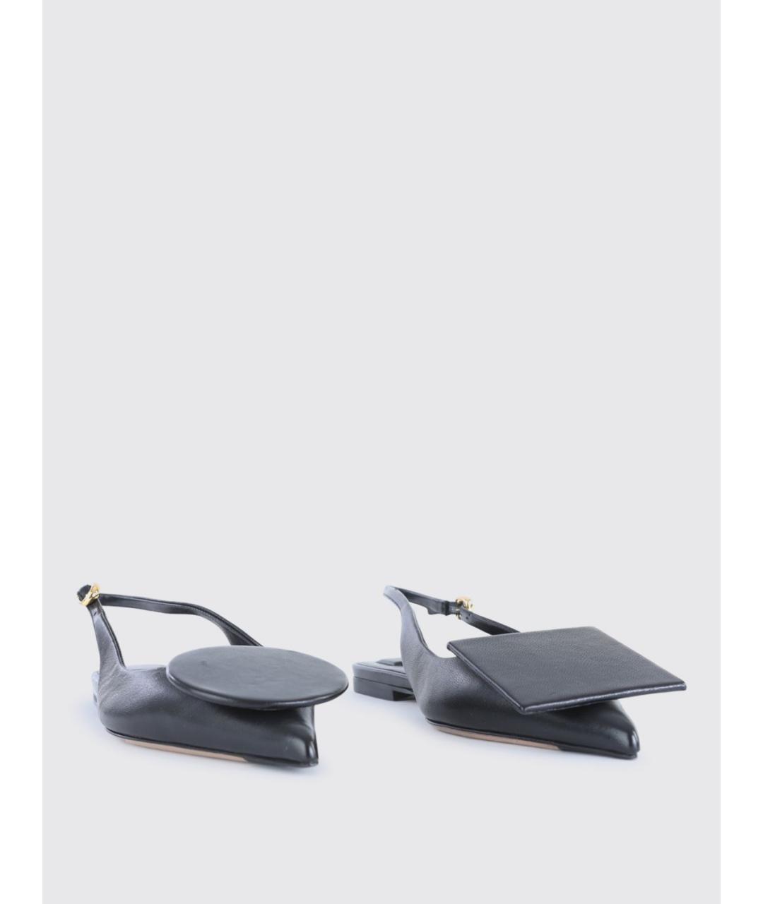 JACQUEMUS Черные кожаные балетки, фото 2