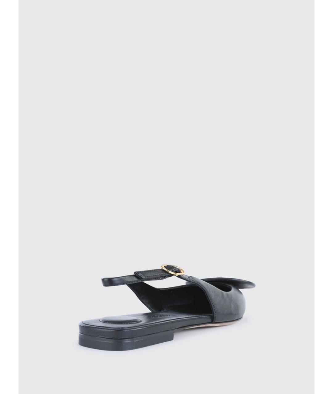 JACQUEMUS Черные кожаные балетки, фото 3