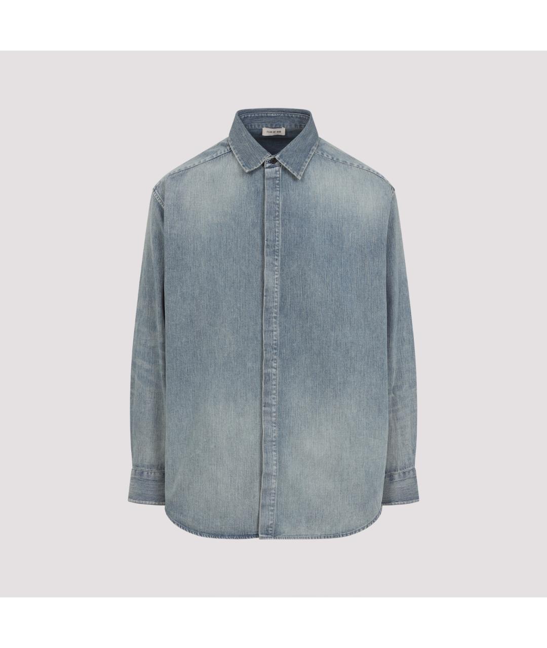 FEAR OF GOD Голубая хлопковая кэжуал рубашка, фото 2