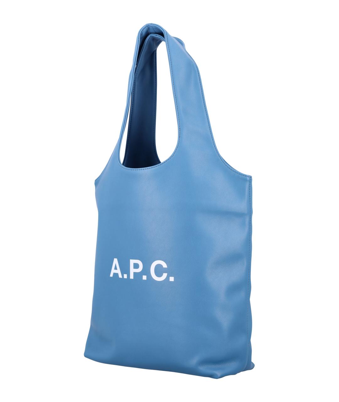 A.P.C. Голубая сумка тоут из искусственной кожи, фото 3