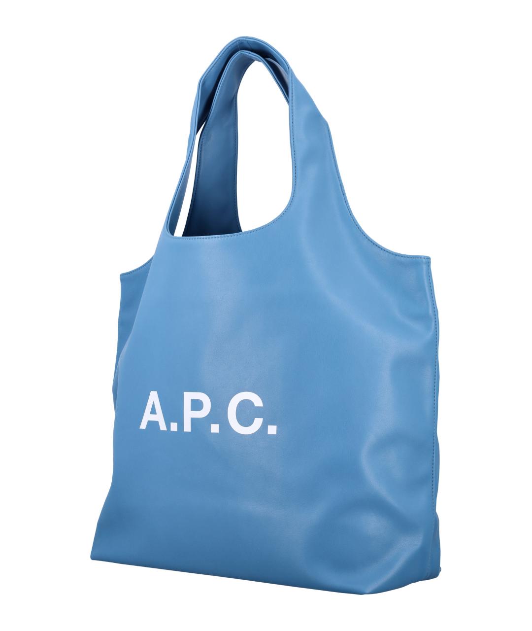 A.P.C. Голубая сумка тоут из искусственной кожи, фото 3