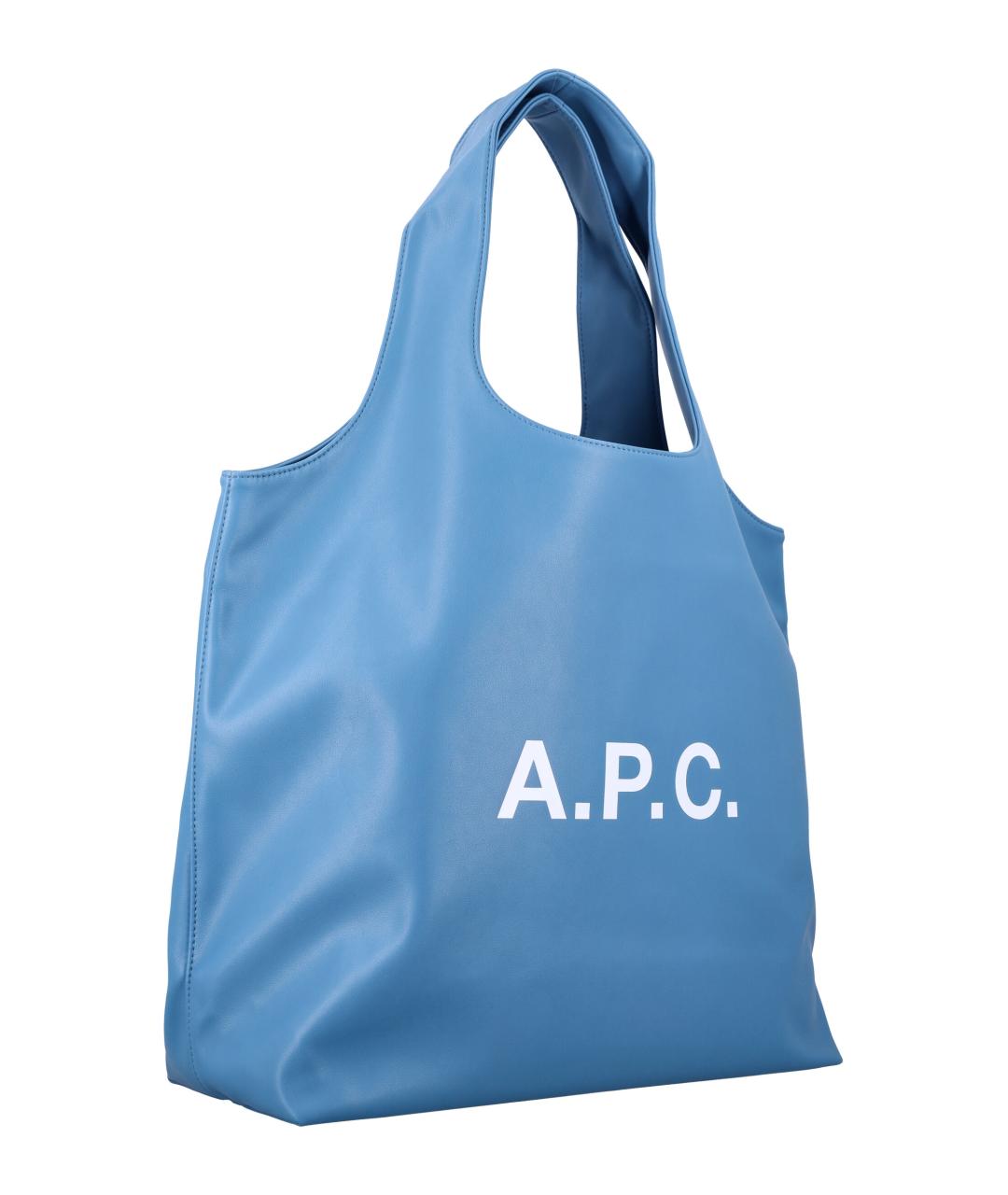 A.P.C. Голубая сумка тоут из искусственной кожи, фото 2