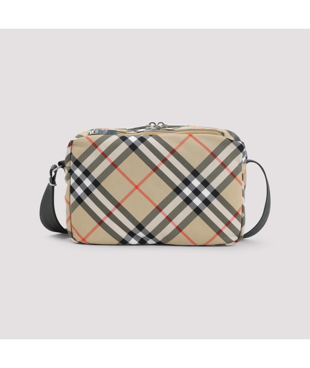 BURBERRY Бежевая синтетическая сумка на плечо, фото 3