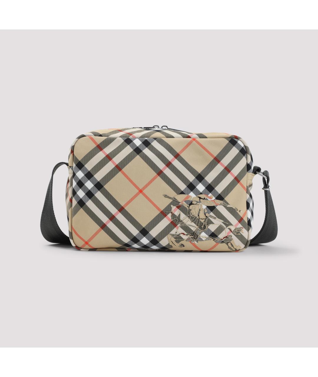 BURBERRY Бежевая синтетическая сумка на плечо, фото 2