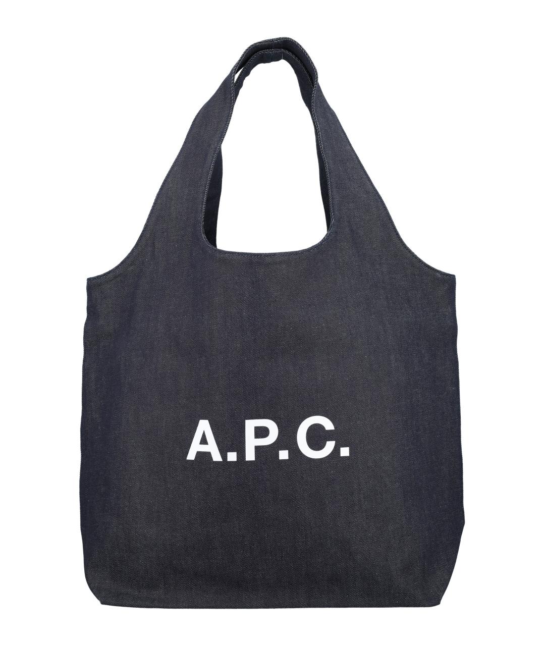 A.P.C. Черная хлопковая сумка тоут, фото 1