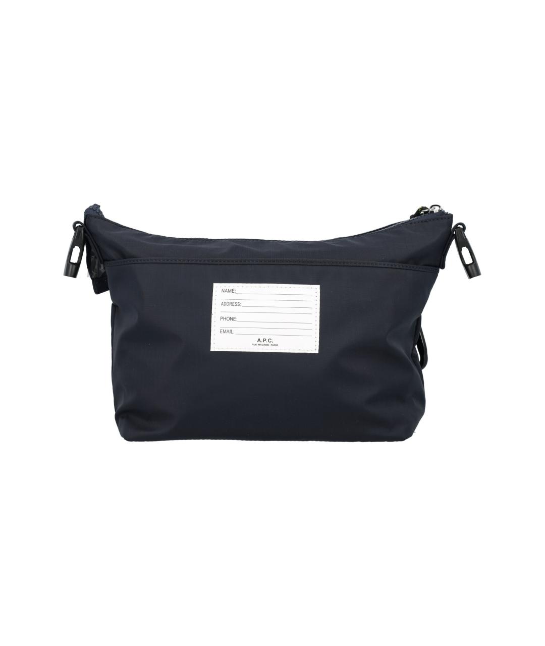 A.P.C. Антрацитовая синтетическая сумка на плечо, фото 4