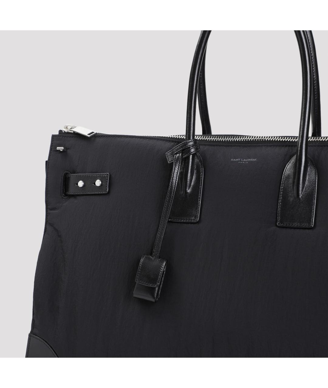 SAINT LAURENT Черная кожаная сумка на плечо, фото 4