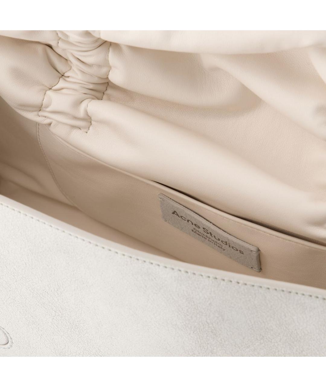 ACNE STUDIOS Белая кожаная сумка через плечо, фото 4