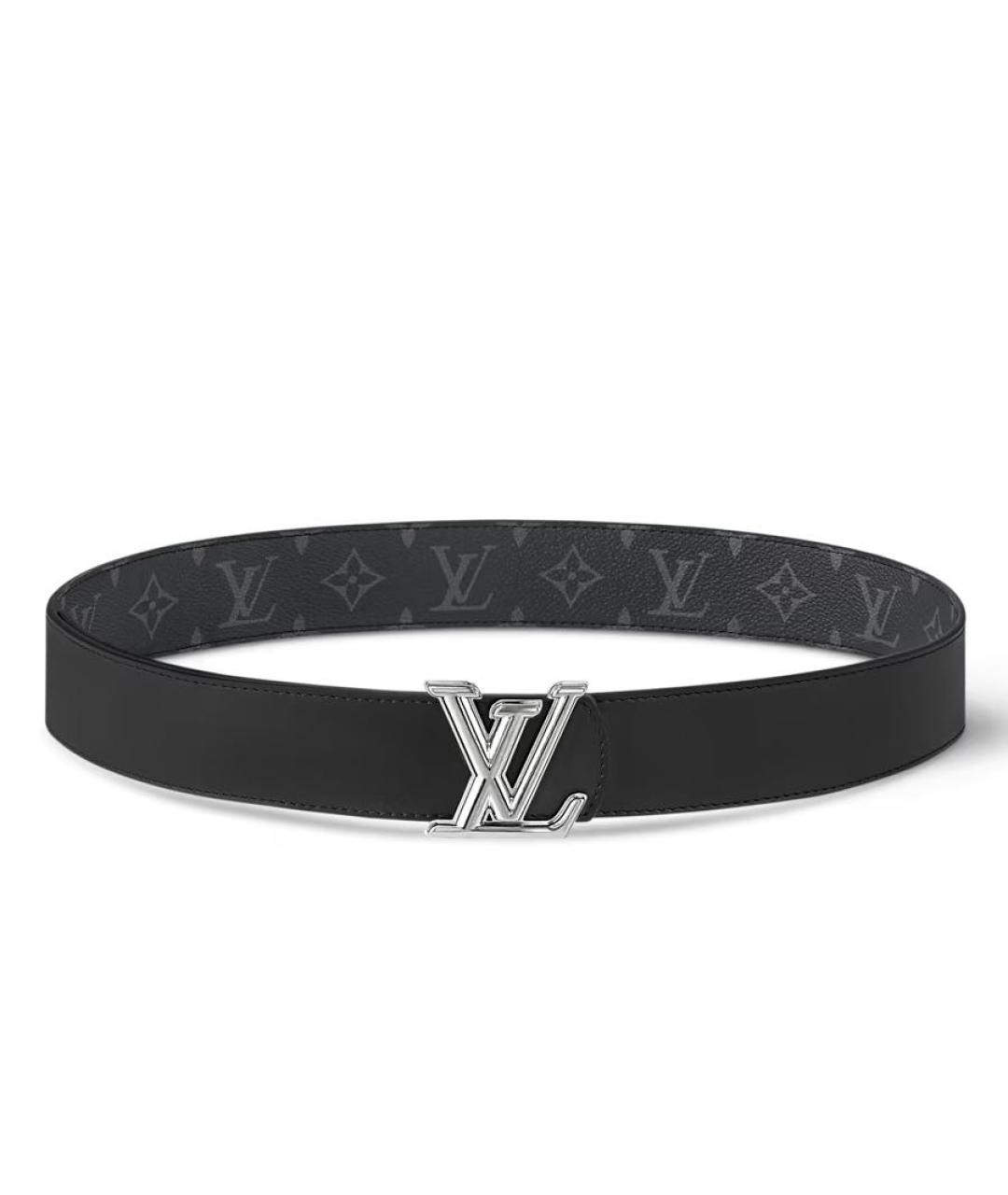 LOUIS VUITTON Черный кожаный ремень, фото 3