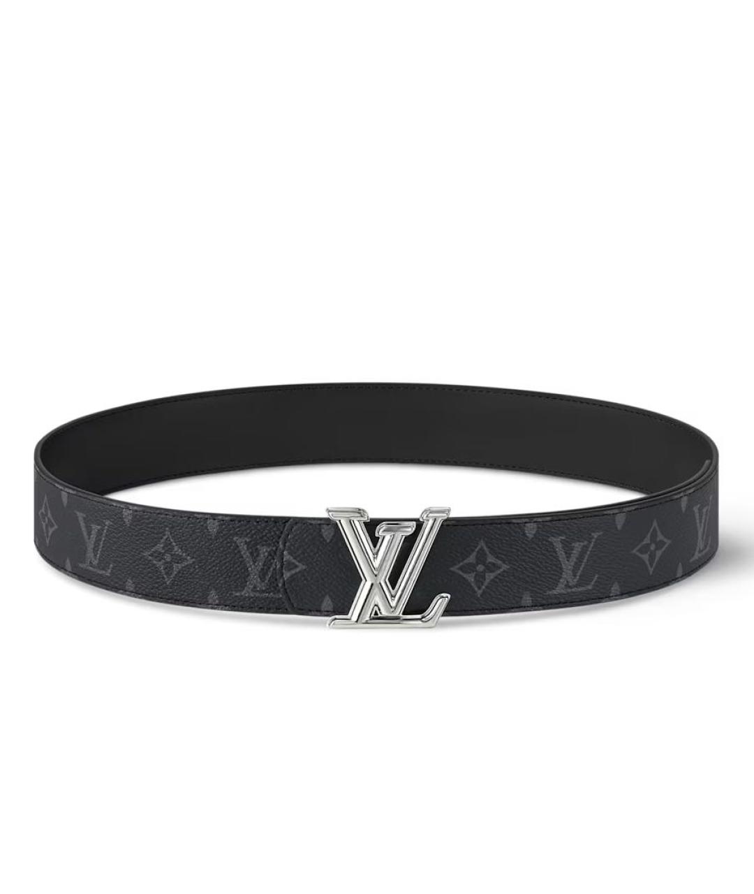 LOUIS VUITTON Черный кожаный ремень, фото 4