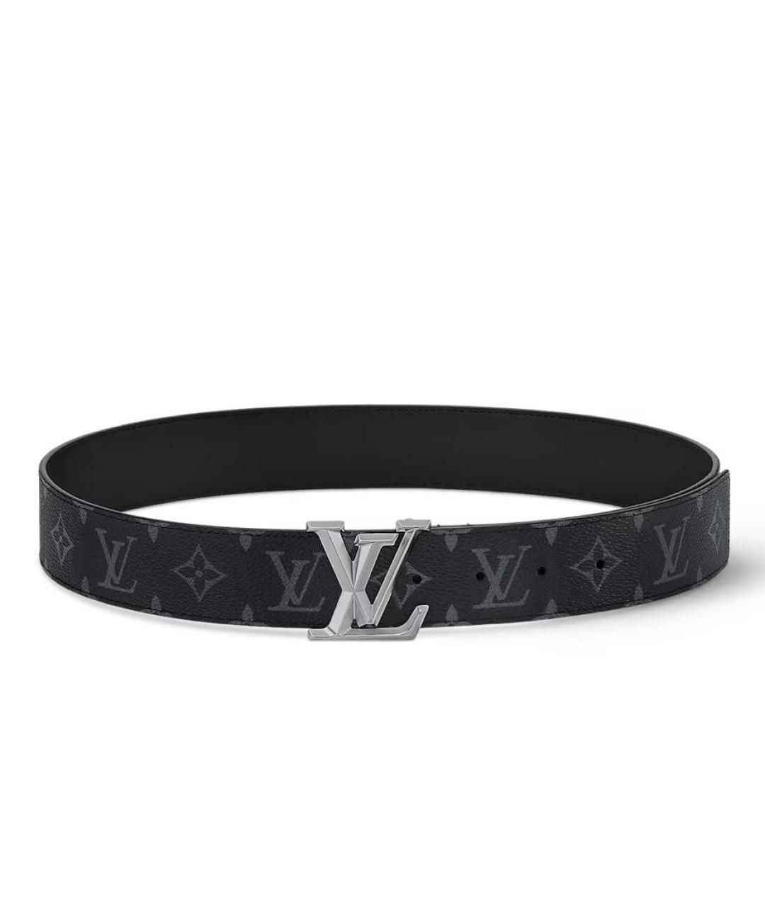 LOUIS VUITTON Черный кожаный ремень, фото 4
