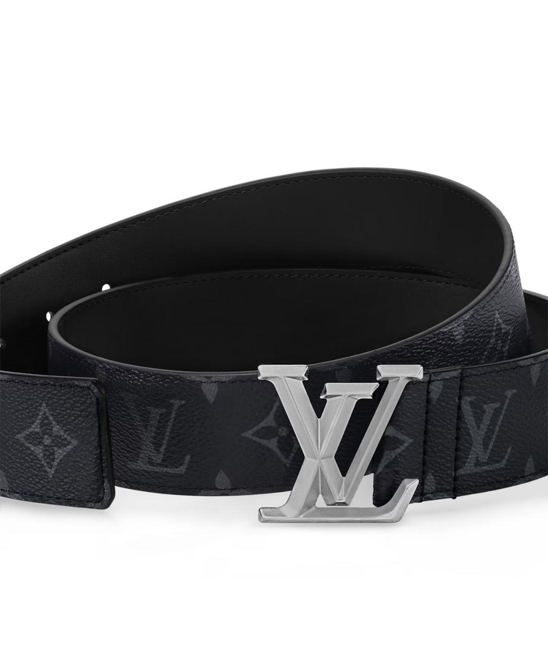 LOUIS VUITTON Черный кожаный ремень, фото 3
