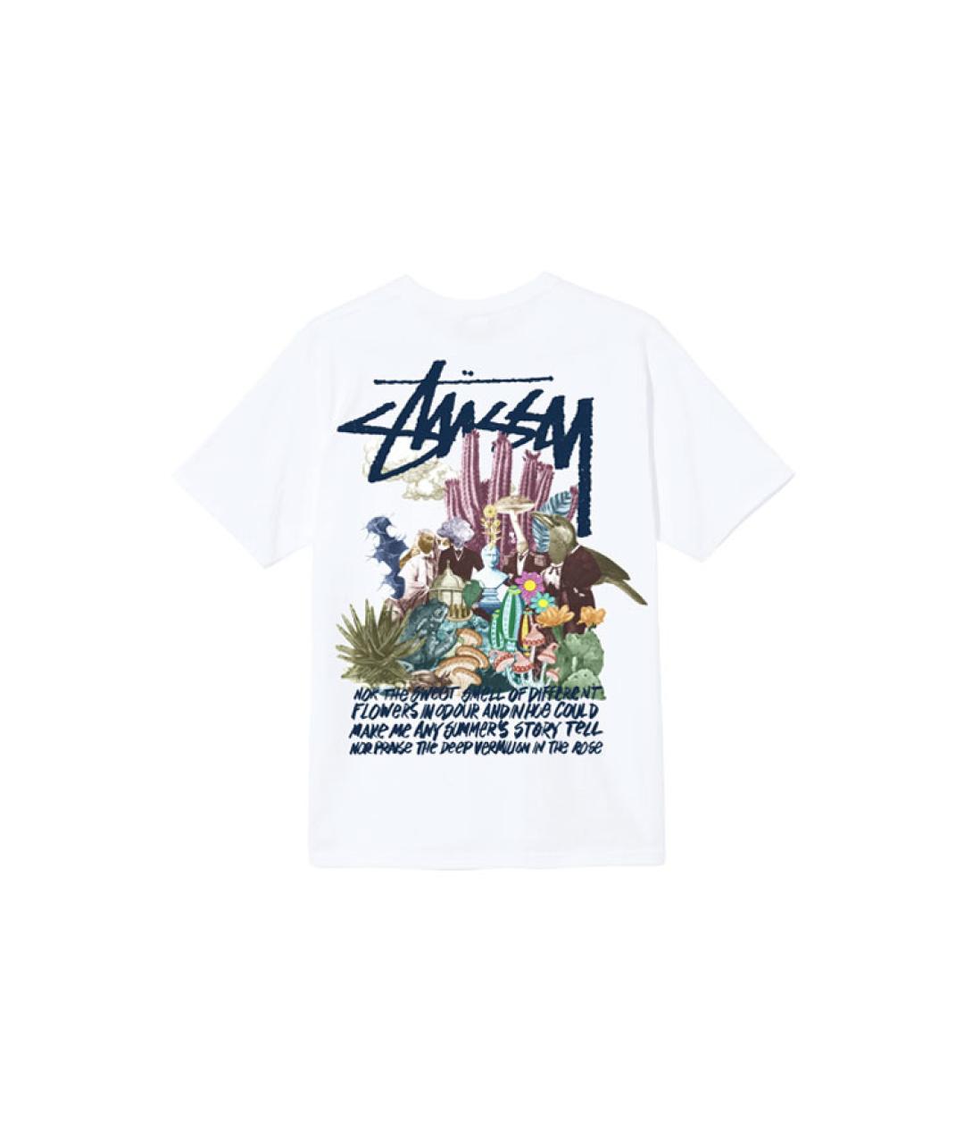 STUSSY Белая хлопковая футболка, фото 2