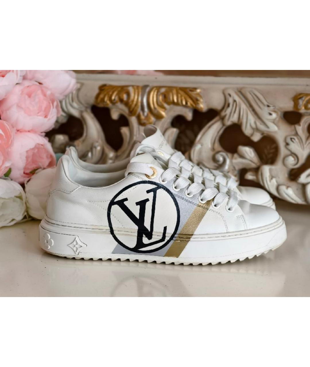 LOUIS VUITTON Белые кожаные кеды, фото 7