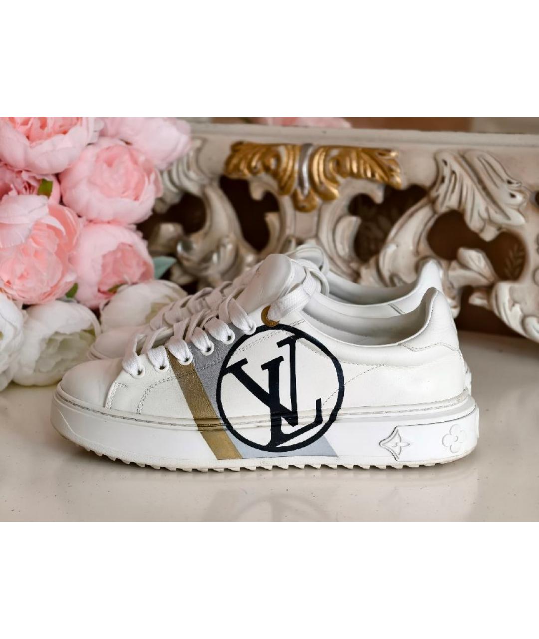LOUIS VUITTON Белые кожаные кеды, фото 6