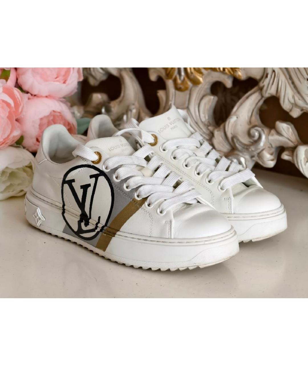 LOUIS VUITTON Белые кожаные кеды, фото 3