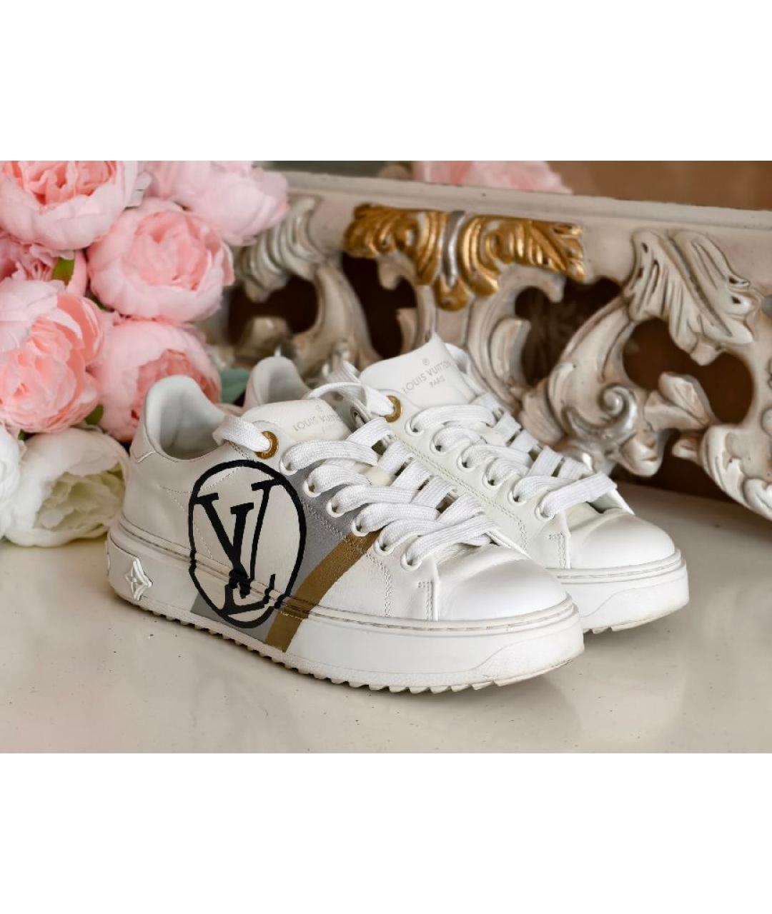LOUIS VUITTON Белые кожаные кеды, фото 8