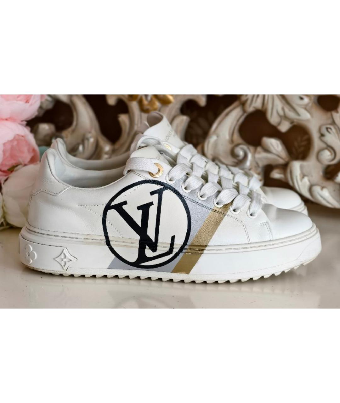 LOUIS VUITTON Белые кожаные кеды, фото 9
