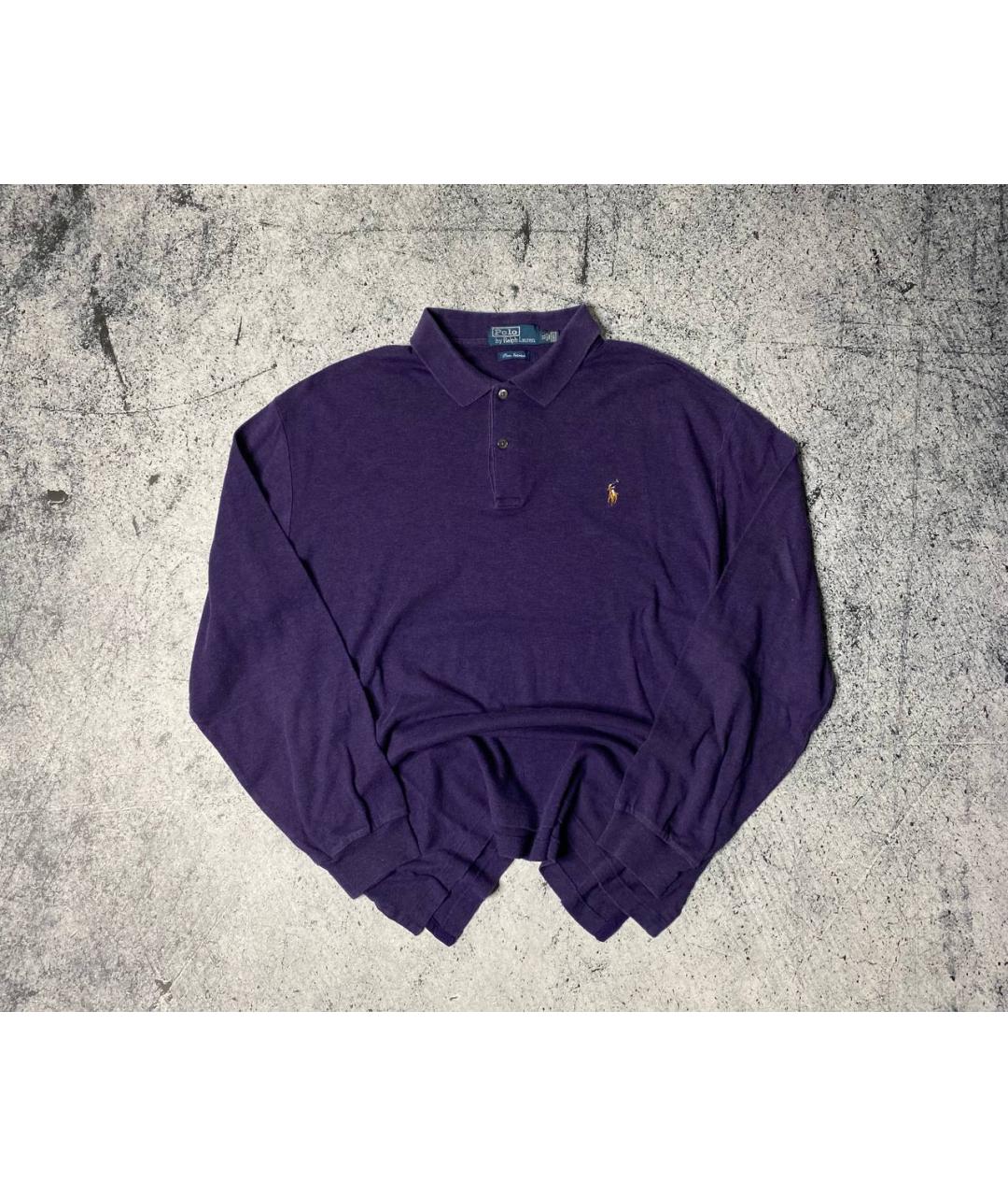 POLO RALPH LAUREN Фиолетовое хлопковое поло с длинным рукавом, фото 10
