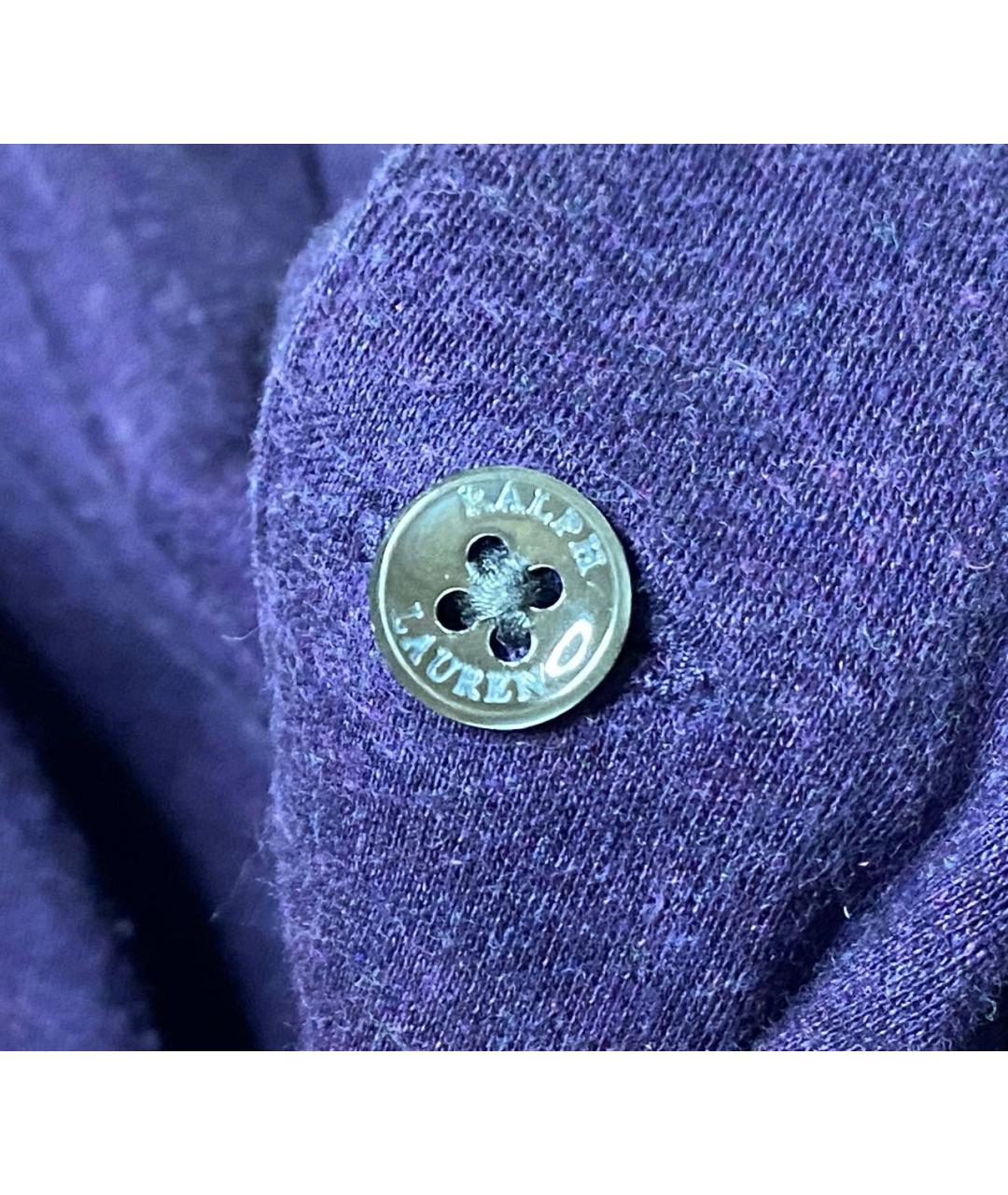 POLO RALPH LAUREN Фиолетовое хлопковое поло с длинным рукавом, фото 6