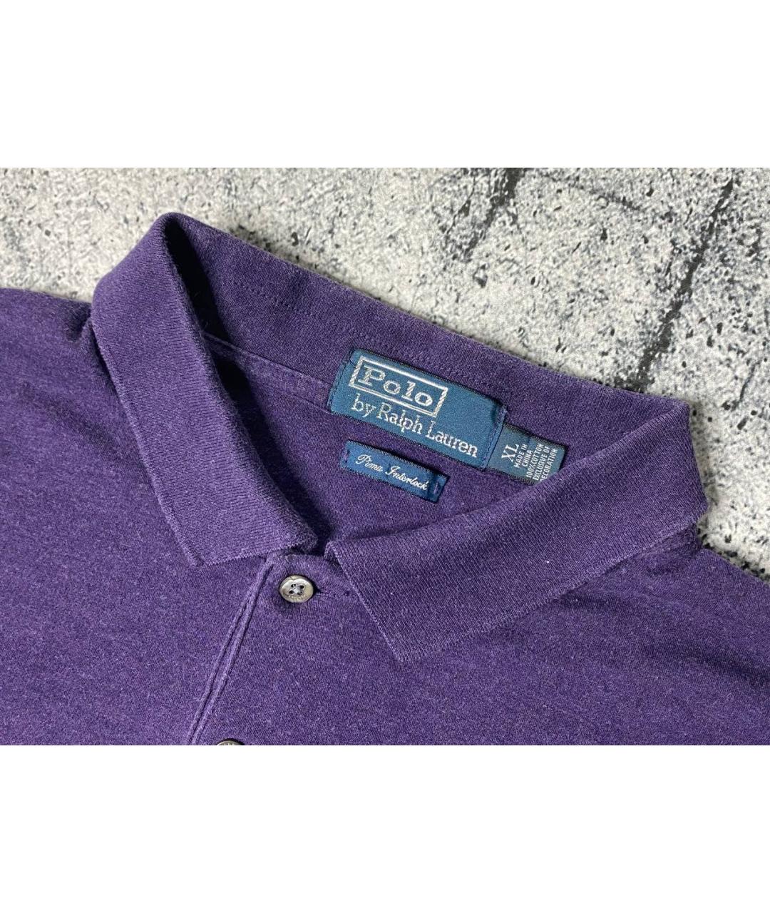 POLO RALPH LAUREN Фиолетовое хлопковое поло с длинным рукавом, фото 7